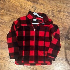 Columbia Red and Black Buffalo Plaid Hoodie - Like New